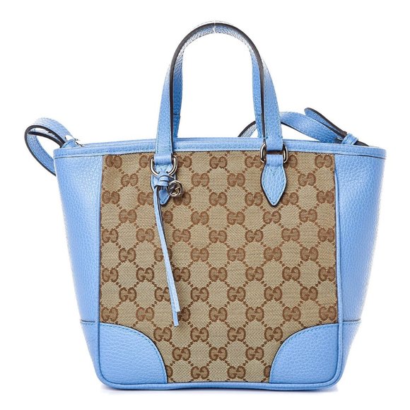 Gucci GG Canvas Small Bree Tote in Mineral Blue NEW W DUSTBAG - Picture 1 of 13